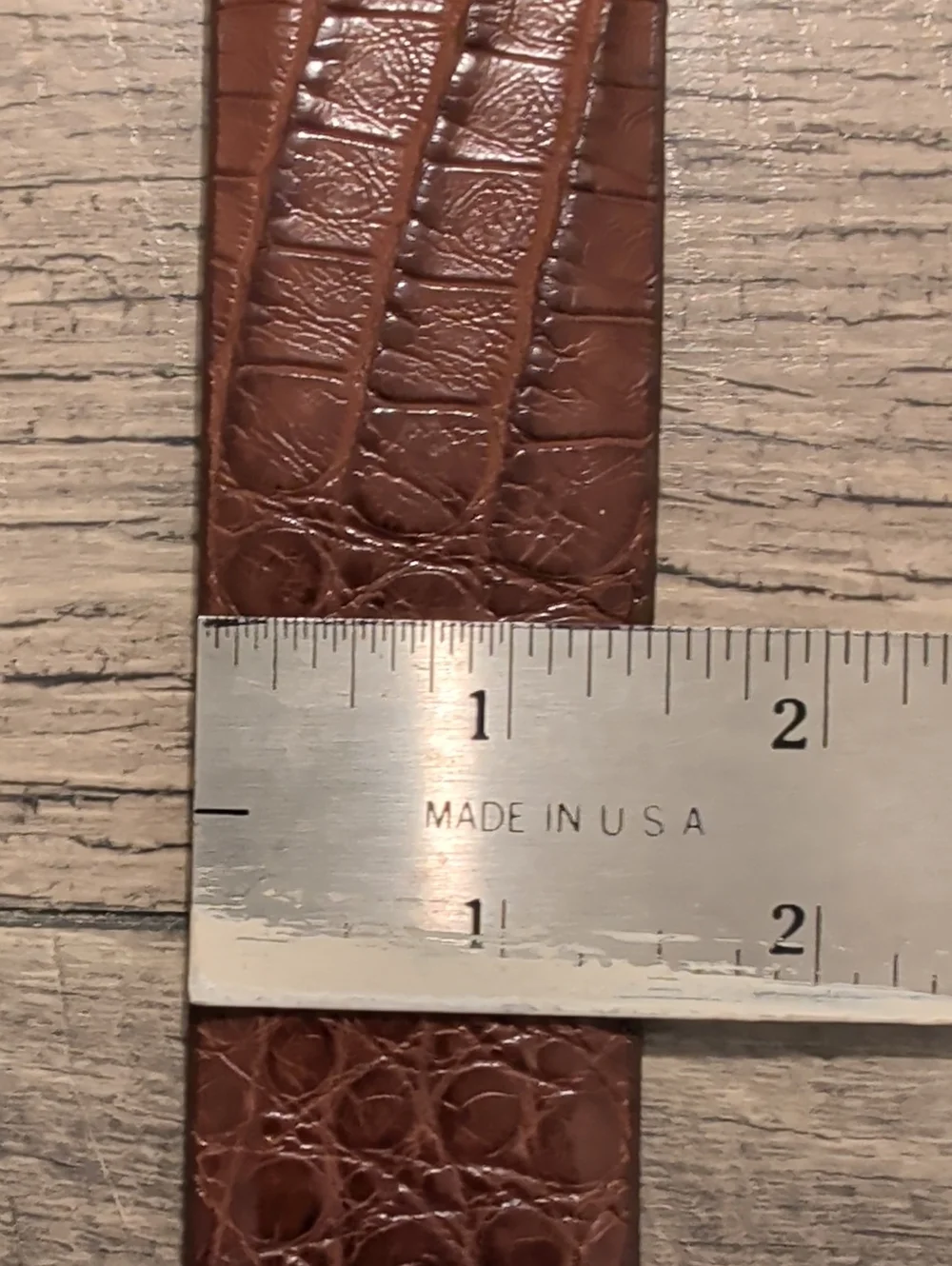Jacob Hill Leather Genuine Caiman Belt Brown/Cognac MSRP $299